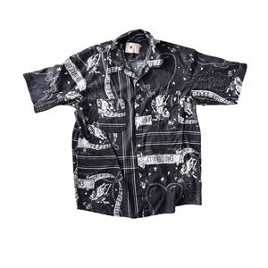 Emotionally Unavailable Black Graphic Men's Shirt - size L